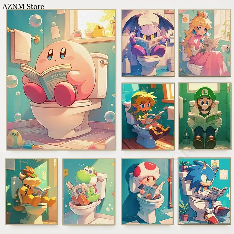 Home Improvement Kids - Divertente bagno cartone animato videogioco poster