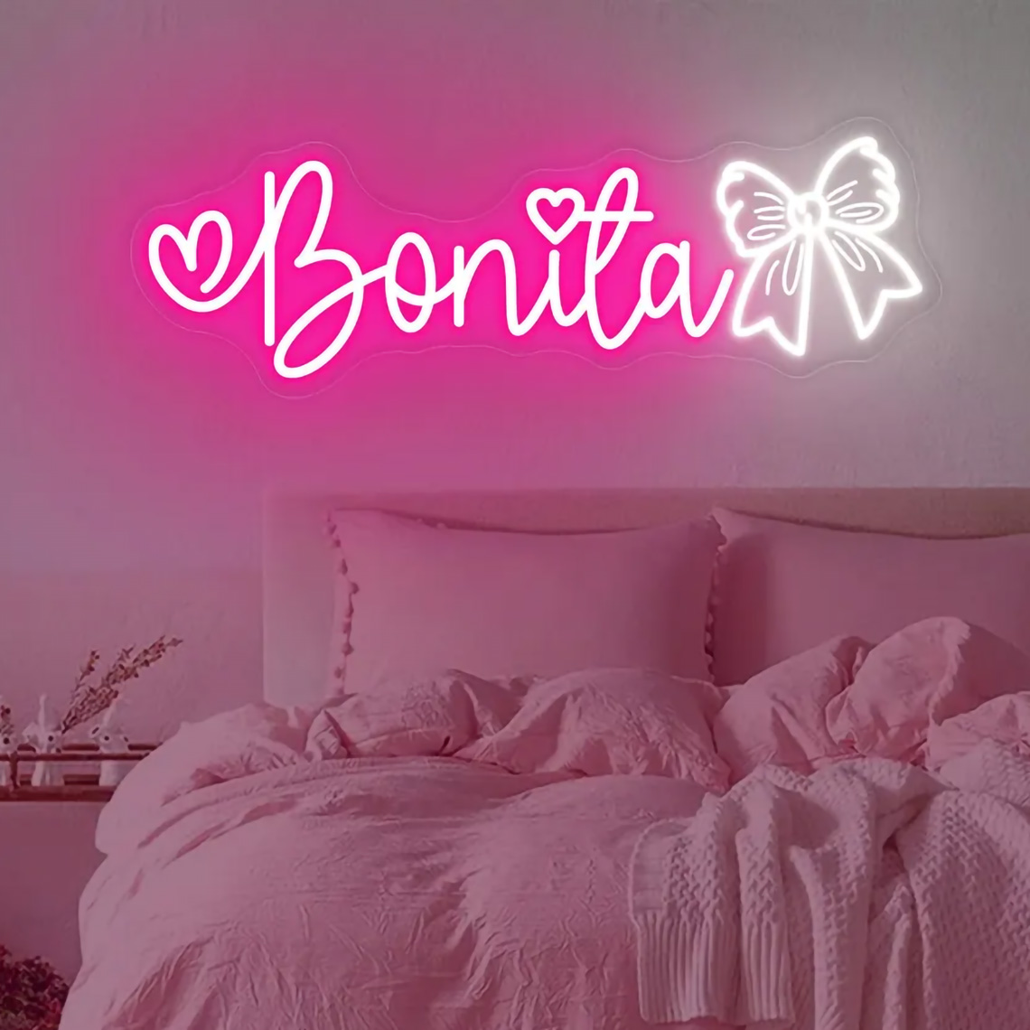 Home Improvement Kids - Insegna al neon con nome fiocco